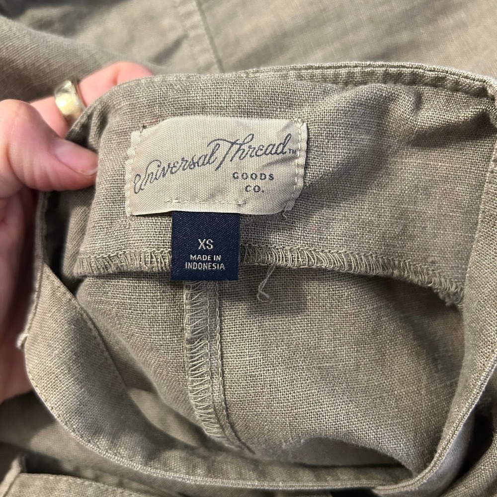 Universal Thread‎ Wide Leg Linen Blend Jumpsuit Olive Green XS - Picture 7 of 8